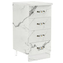Mobile da Cucina Cassettiera 4 Cassetti 40x50x85 cm in Legno Bianco Effetto Marmo      