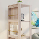 Libreria 4 Ripiani 40x40x150 cm con Rotelle in Legno Quercia