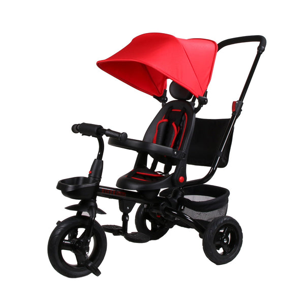 sconto Triciclo My Way Passeggino per Bambini 105,5x52x99 cm Pieghevole Seggiolino Girevole Rosso