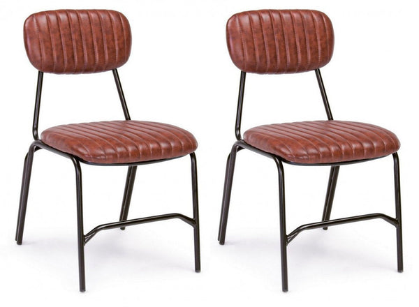 Lot de 2 chaises 44x55x78h cm Debbie Orange Foncé Vintage prezzo