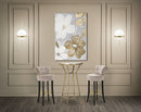 Stampa Dinpinta Flowery 80x3x120 cm in Legno e Tessuto