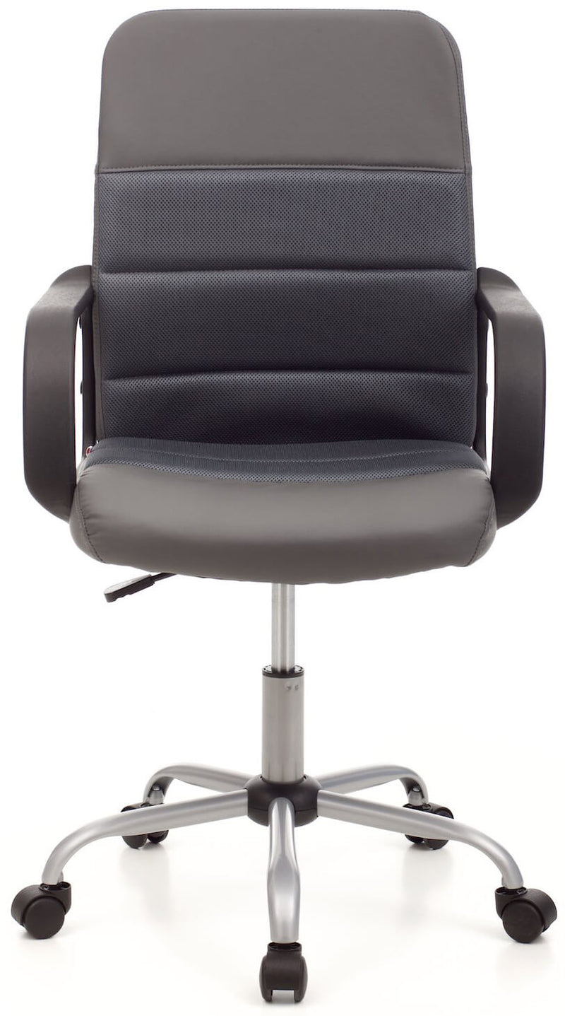 Sedia da Ufficio Operativa in Similpelle e Tessuto Soft Grigia