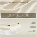 Divano modulare 3 Posti 260x106x82 cm con Seduta Ampia e Cuscini in Chenille Crema      