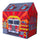 Tente de jeu pour enfants 95x72x105 cm Structure tubulaire en plastique Pompiers Rouge