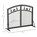 Parascintille con Antine 99x35x80 cm in Metallo Nero