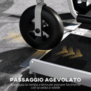 Rampa Pieghevole per Sedia a Rotelle 122x73,5 cm in Alluminio con Rivestimento Antiscivolo e Bordi Nero      