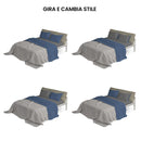 Set Lenzuola Sopra Sotto e Federe Doubleface Avio\/Fumo