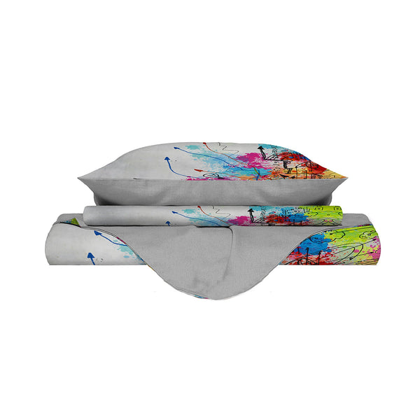 prezzo Housse de couette double avec impression sur le sac et taies d'oreiller Kio627