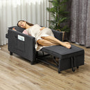 Poltrona Letto Reclinabile 74x84x81 cm in Tessuto Effetto Velluto Grigio Scuro  