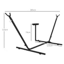 Supporto per Amaca max 150kg con Tavolino Integrato 285x125x110 cm in Acciaio Nero