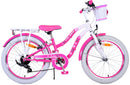 Bicicletta per Bambine 20" Freni Vbrake Cambio Shimano 7 Marce e Cavalletto con Cestino e Portapacchi Rosa