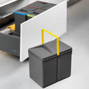 Pattumiera Differenziata 2 Contenitori per Cassettone 31,2x21,6 cm H26,6 cm Emuca Grigio antracite