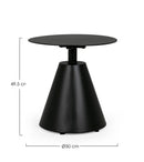 Tavolino da Esterno Ø50x49,5 cm in Alluminio Aloha Nero  
