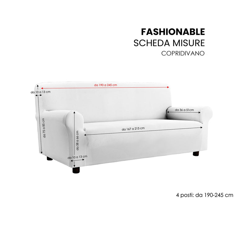 Copridivano Elasticizzato in Poliestere e Cotone Fashionable Grigio Scuro