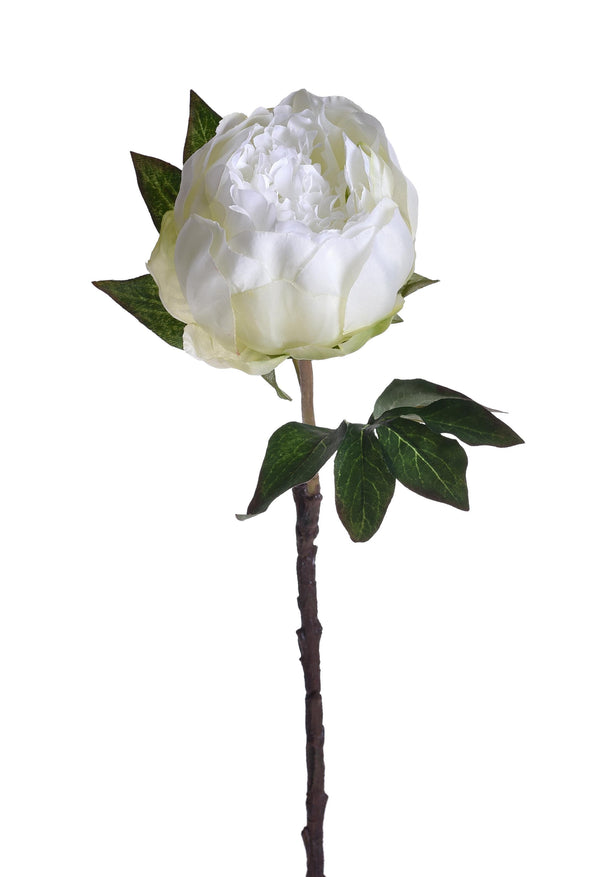 sconto Lot de 6 pivoines artificielles hauteur 48 cm blanc