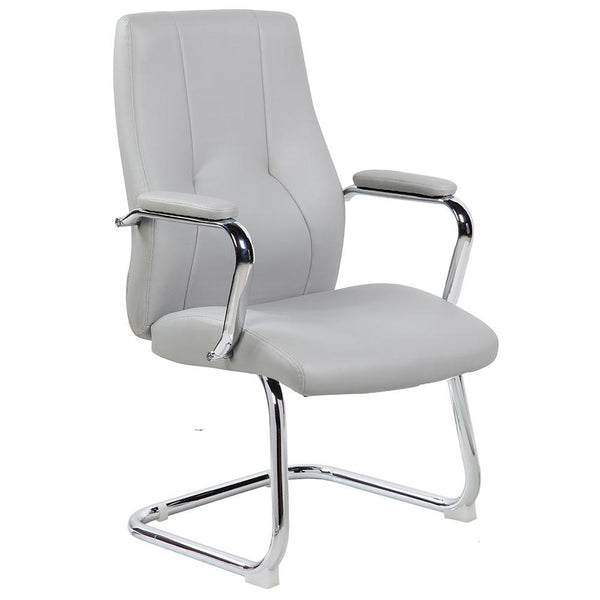 online Chaise d'attente de bureau en similicuir gris Tosini New York