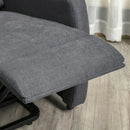 Poltrona Alzapersona Elettrica 1 Motore 68x87x104 cm in Tessuto Effetto Lino Nero