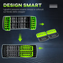 Step Fitness per Aerobica 78x28xh10-15-20 cm Altezza Regolabile in Plastica Verde e Grigio 