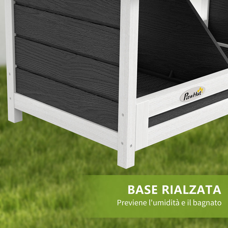 Nido per Galline 2 Aree con Base Rialzata e Tetto 66x37x34 cm in Legno e Bitume   