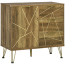 Mobiletto Multiuso 2 Ante 84x39x80,7 cm in Legno e Acciaio Bronzo