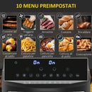 Friggitrice ad Aria 8L con Timer e Temperatura Regolabile 38,8x36,3x31,1 cm in Acciaio e Plastica Nero