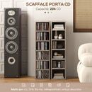 Set 2 Pezzi Mobile Libreria Porta CD 21x22,5x88,5 cm Grigio    
