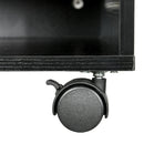 Mobile Porta Stampante a 2 Ripiani in Legno con Ruote per Ufficio e Studio 47x40x22,5 cm in Truciolato Nero