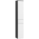 Mobile a Colonna da Bagno Salvaspazio con 2 Armadietti e Cassetto 30x28x180 cm Nero e Bianco 