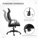 Sedia Operativa da Ufficio Reclinabile con Poggiatesta e Supporto Lombare 64x55x116-126 cm Nero 