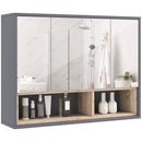 Pensile da Bagno con Armadietto 3 Ante Ammortizzate 80x20x60 cm Grigio   