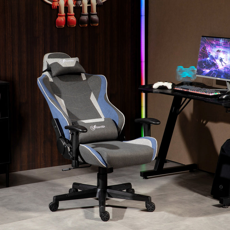 Sedia da Gaming 66x53x128-138 cm Reclinabile a 150°  Blu  