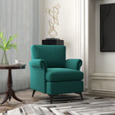 Poltrona Imbottita 63x71x83 cm in Tessuto Effetto Lino Verde