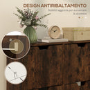 Mobile Scarpiera per 16 Paia di Scarpe 95x26x95 cm con 4 Cassetti Ribaltabili in Legno Marrone 