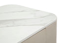 Console Fissa 3 Cassetti Beauty 100x80x40 cm in Legno MDF e Metallo Crema/Oro