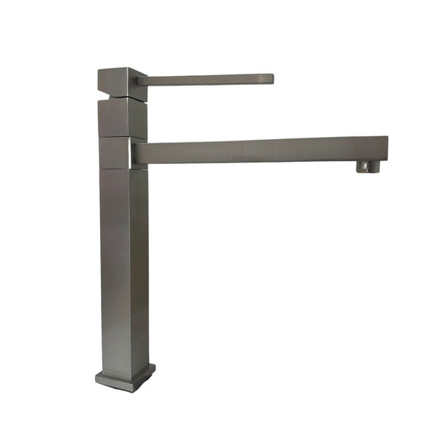 Rubinetto Cucina Miscelatore Monocomando Lavello Canna Dritta Girevole in Ottone Egeo Finitura Inox acquista