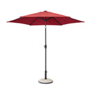 Ombrellone da Giardino con Snodo 6 Stecche Ø270x235h cm Telo in Poliestere Kalife Burgundy 
