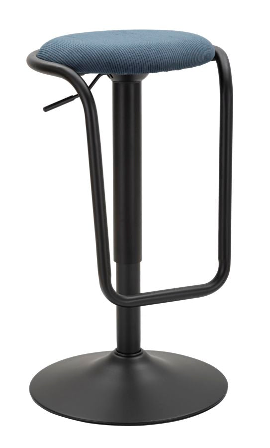 prezzo Sgabello Bar Destiny Navy Ø41x61 cm in Ferro e Compensato e Spugna e Poliestere Nero e Blu
