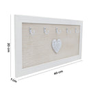 Porta chiavi in legno con 5 ganci stile shabby con cuore centrale
