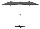 Ombrellone Doppio da Giardino 2x4 m Palo Ø38 mm Lyon Grigio Scuro