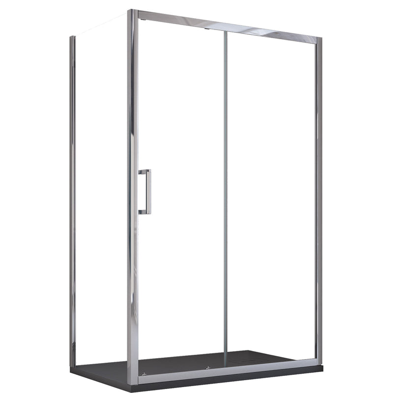Box Doccia Angolare 1 anta Scorrevoli 2 Lati Fissi in Cristallo trasparente 6mm H195 Bonussi Sole Varie Misure