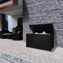 Baule da Esterno 138x70x80 cm in Rattan con Borsa Impermeabile Nero 