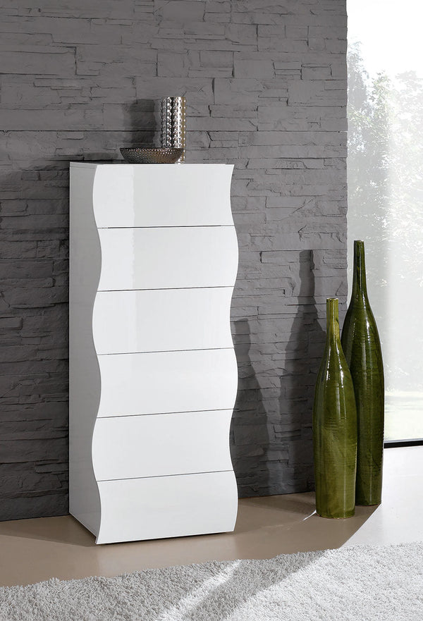 online Cassettiera Alta 6 Cassetti 50x40x121,5 cm Onda 6C Bianco Lucido