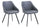 Lot de 2 Chaises 51x44x77 cm en Simili Cuir Gris