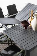 Tavolo Allungabile da Giardino 149x97/149x77.5 cm in Alluminio Kiplin Antracite