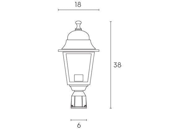 Lampada Testa Palo da Giardino E27 60W in Alluminio Sovil Nero