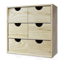 Cassettiera da Tavolo  6 Cassetti 32x32x14 cm in Legno di Pino Massello Naturale  
