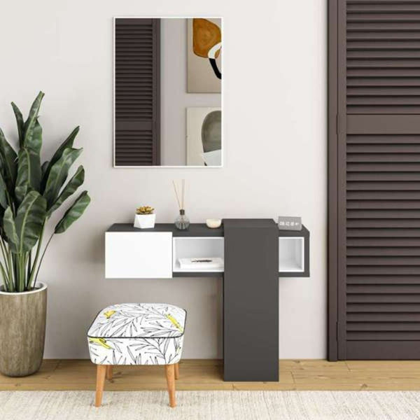 Meuble d'entrée Efes blanc anthracite avec miroir acquista