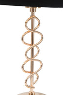Lampada da Tavolo x Ø28x49 cm in Ferro Carta e Tessuto Oro e Nero