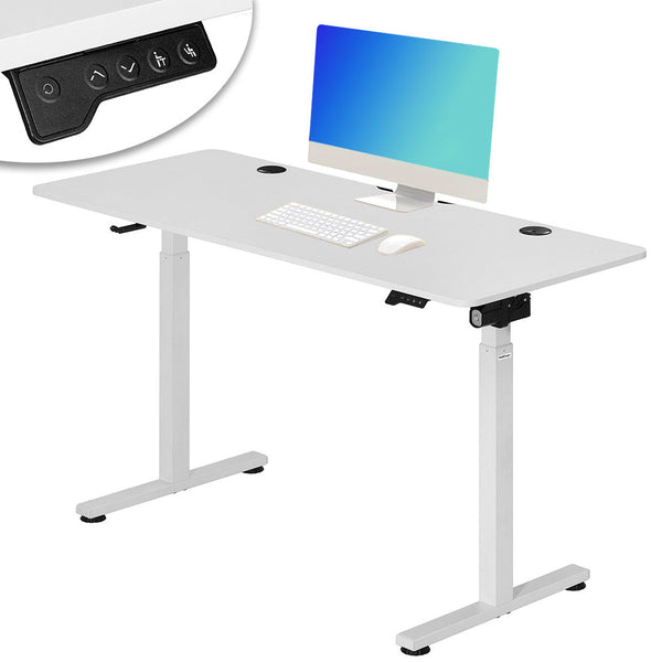 Scrivania Elettrica Regolabile Altezza 140x60x72-117 cm Bianca sconto