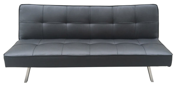 online Canapé convertible 3 places 81x71x178 cm en simili cuir noir Motti Clarille